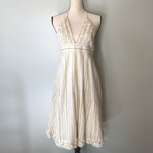 J. Crew "Sylvan" Halter Dress: Ivory, Blue, Yellow